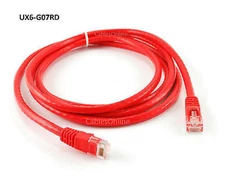 7ft CAT6 Cross-Over Gigabit Ethernet RJ45 UTP Network Patch Cable, Red