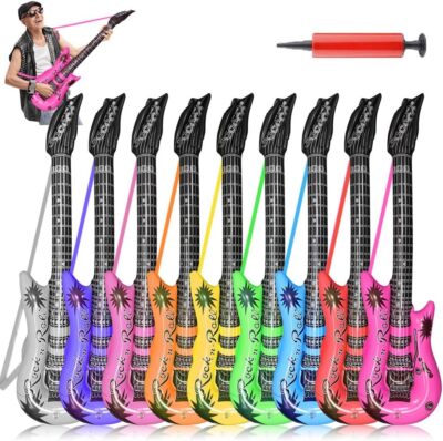 Inflatable Guitar with Strap, 9 Colors 35 Inch Rock Star Guitar Set Electric ...