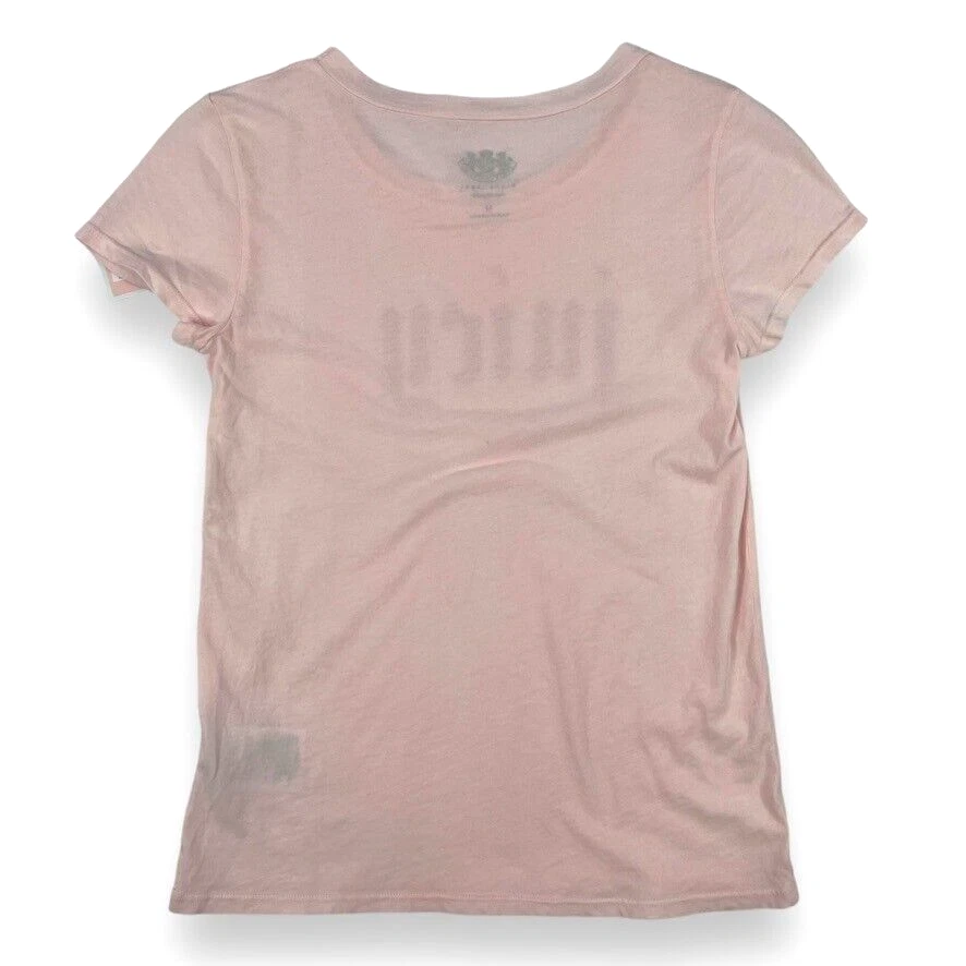 Juicy Couture Logo T-Shirt Girls Size 12 Lightweight Cotton Pink Tee *SPOT* NWD - Image 3 of 4