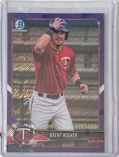 BRENT ROOKER 2018 BOWMAN CHROME PROSPECT PURPLE SHIMMER REFRACTOR #D 127/655