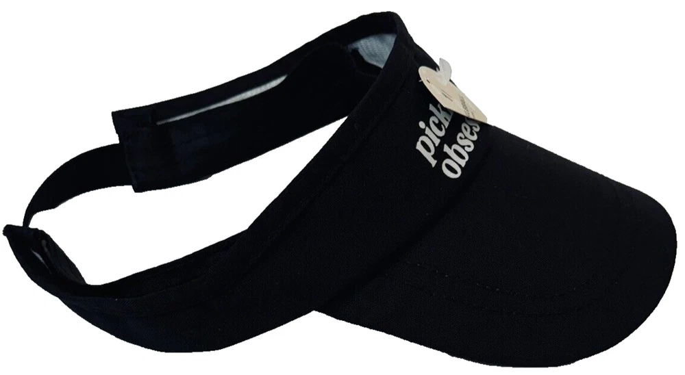 Pickleball Obsessed Tennis Visor Black One Size Fits All New