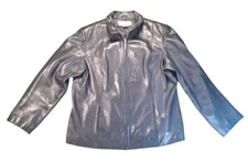 Preston & York 100% Soft Lambskin Jacket Coat Womens XL Full Zip Lined Black