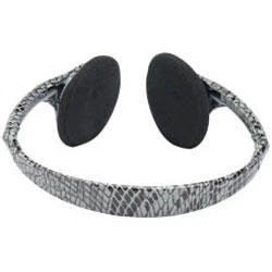 Urbanz SNAKZ Grey Black Snake Print Over Ear Headphones - Image 3 of 4