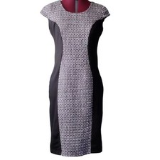 Metaphor Vintage Sheath Dress stretch knit twill size M cap sleeve rounded neck