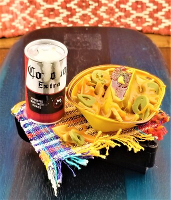 Vintage Woo & Locke Corona Beer and Nachos 3D Food Refrigerator Magnet RARE HTF