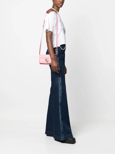 Stella McCartney S-Wave Padded Crossbody Shoulder Bag Pink Handbag Vegan Leather - Picture 5 of 5