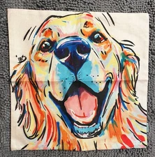 Carrie Home by INES Art Labrador DOG Zipper Throw Pillow Case Cover 17"x17" NEW!