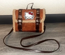 Hello Kitty Faux Fur Crossbody Bag Shoulder Purse Sanrio Adjustable🤍7.87”x6.10”