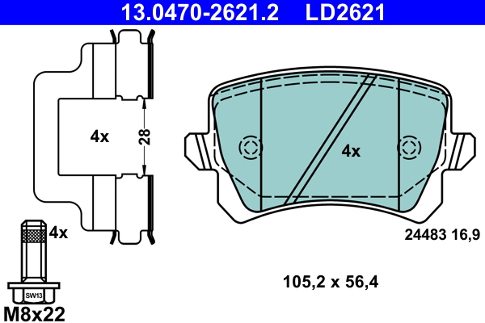 Plaquettes de frein céramique VW Passat CC 2005 2006 2010 2012 2015 2016 1.4 2.0 3.6