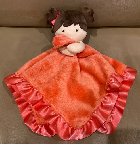 Carter's Girl Doll Pink 13”x13” Rattle Baby Plush Security Blanket