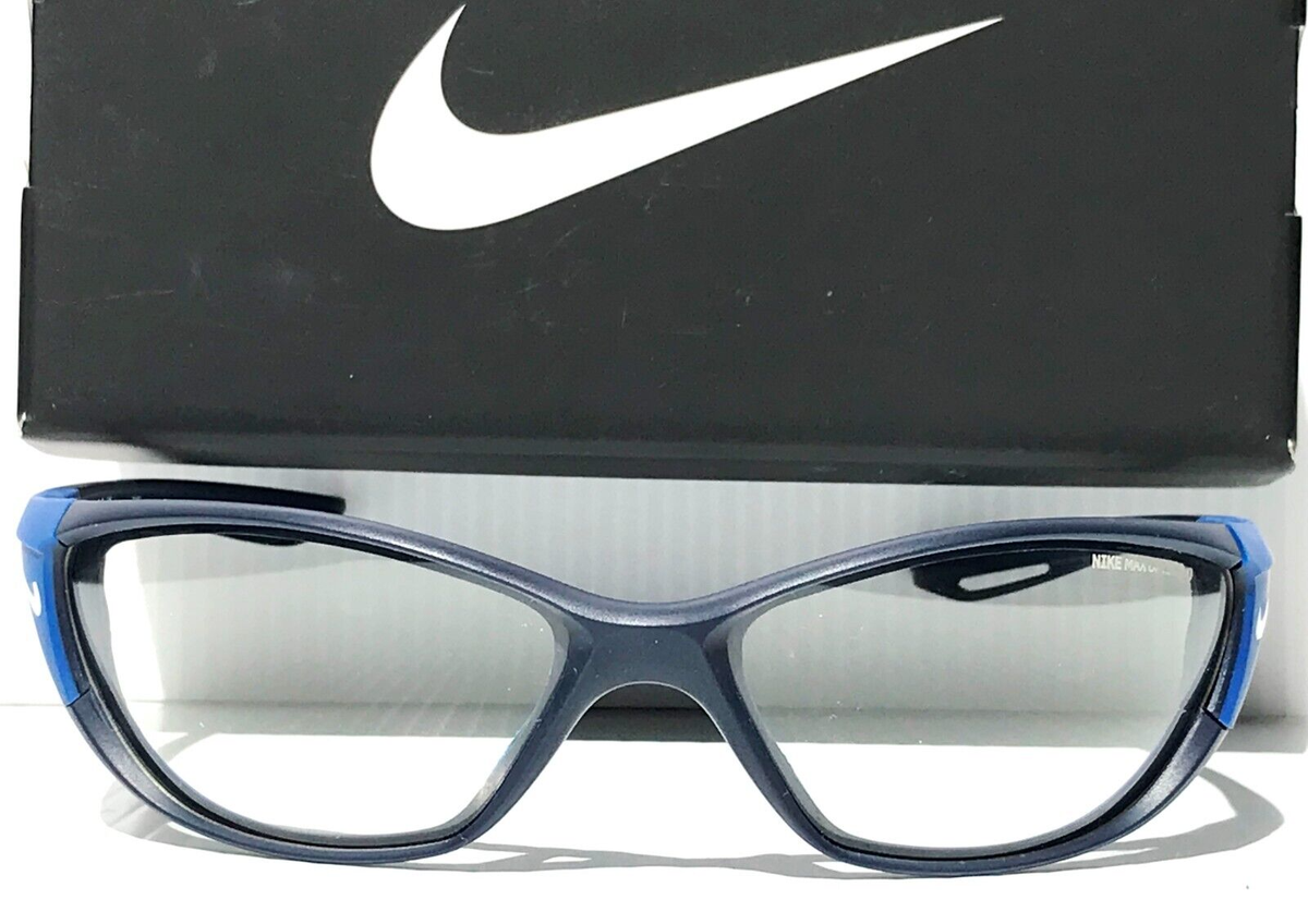 NIKE ZONE Matte Navy Blue Frame CLEAR Lens Sunglass DZ7356 410