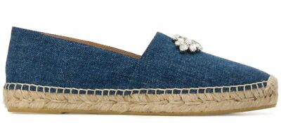 miu miu デニムクリスタルパンプス 36 MIU MIU Blue Denim Crystal Embellished Espadrilles 35 5 Crystal