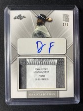 2021 Leaf Perfect Game Dakota Jordan Autographed Tag Patch #1/1 Giants!!!