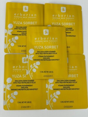 erborian Yuza Sorbet Vitamin C Face Cream 5-Pack Each 1.5m/ 0.05oz Free Ship