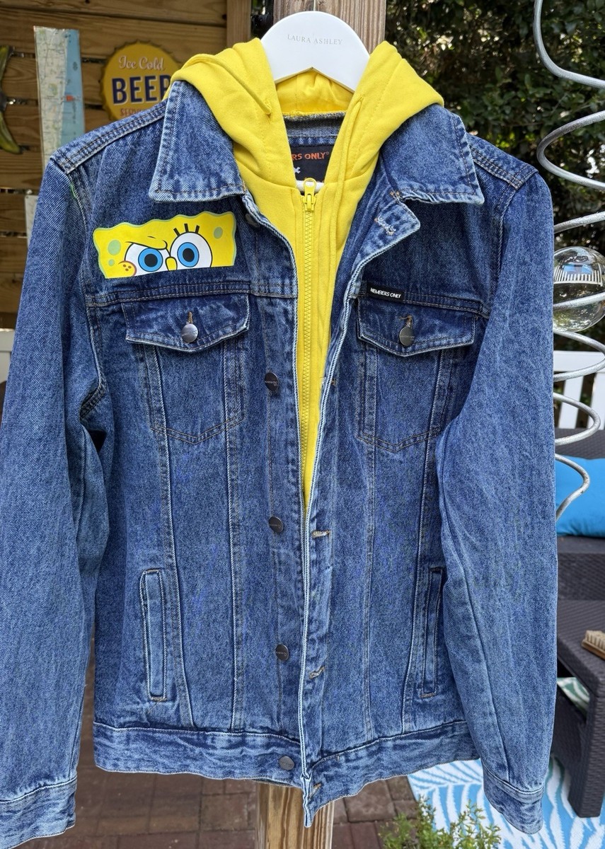 Members Only X Nickelodeon Jacket Men's Blue Spongebob Denim