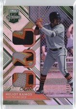 2018 Panini Elite Extra Edition Triple Materials Emerald /10 Heliot Ramos 1oq8