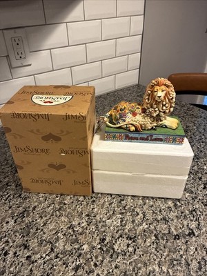 Jim Shore Heartwood Peace And Love Lion & The Lamb Figurine #4005324 Stone Resin
