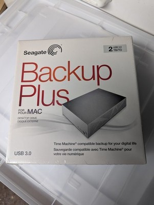 Unopened Seagate Backup Plus 2TB USB 3.0 Desktop Drive for Mac