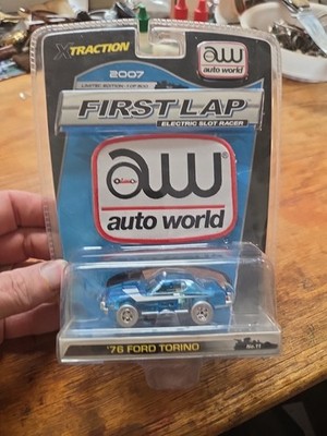 Auto World AW First Lap 2007 '76 Ford Torino HO Slot Car #11 Blue Xtraction New