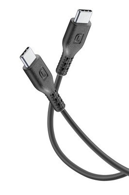 CELLULAR LINE 5A-Kabel USB-C auf USB-C, Ladekabel, 1,2 m, Schwarz