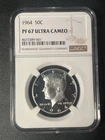 1964 Kennedy Half Dollar Proof NGC PF 67 ULTRA CAMEO PR67DCAM