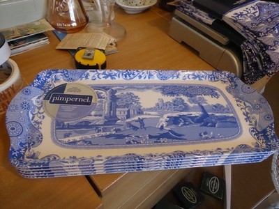Brandneu Spode Pimpernel Blau Italienisch Serviertablett