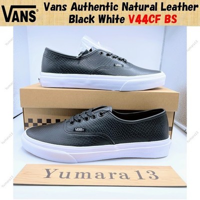 Vans Authentic Natural Leather Black White V44CF BS Men's Size