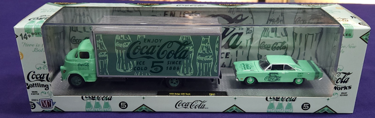 M2 Machines Chase Coca Cola 1958 Dodge COE Truck & 1969 Dodge Dart