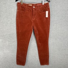 Anthropologie Pilcro Size 31 High Rise Skinny Corduroy Pants Burnt Orange Brown