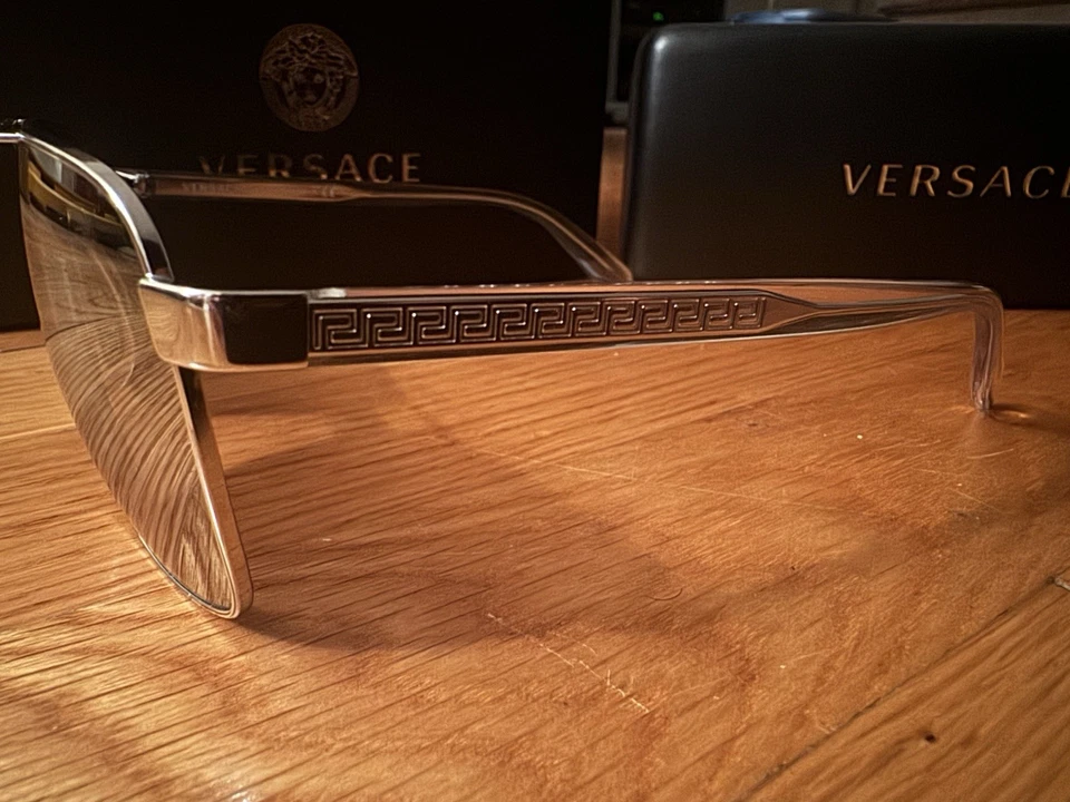 Gafas de sol para hombre VERSACE VE2174 plateadas grises lt espejo plateadas polarizadas 59 mm Foto 4 de 4