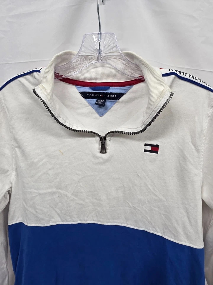 Tommy Hilfiger Suéter Niños 12 14 Sudadera Pullover Logo Cuarto Cremallera Foto 4 de 4