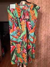 FARM Rio multicolor floral round neck sleeveless mini dress size L