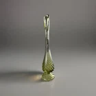 Vintage Fenton Colonial Green Glass Hobnail Footed Swung Bud Vase 11” Tall READ