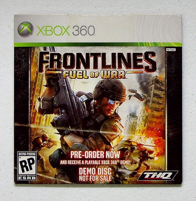 #ad Frontlines Fuel of War Demo Disc Xbox 360 Video Game Pre Order NTSC $19.99