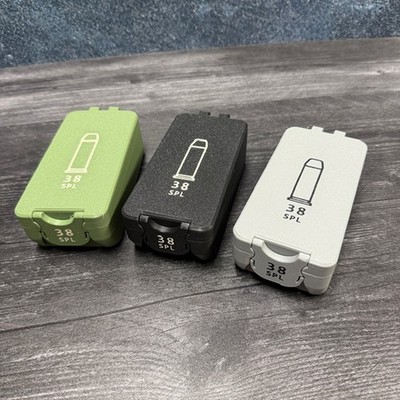 Ammo Box - .38 Caliper Holds 50 Rounds  - (3Pak) in the color of your choice.