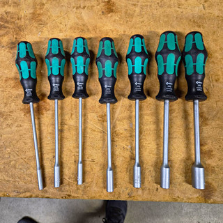Wera 395 Metric Hex Nut Driver Set 7pc Cushion Grip Metal/Plastic Black/Green