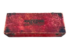 Vtg 1920s–30s A.C. Gilbert “The New Erector” Wooden Toy Box • Original Red Paint