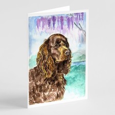 Caroline's Treasures American Water Spaniel Greeting Cards Pack of 8 7008GCA7P