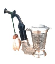 Antike Zinnpfeife  - SchnapsPfeife  Frieling Zinn  "Die Lindenwirtin"