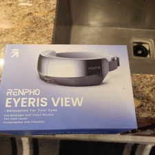 RENPHO Eyeris View Heated Eye Massager 5V-Migraines-Compression-Vibration-NIB