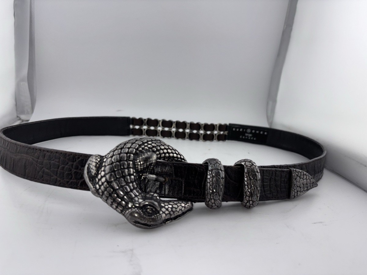 Vintage Large Suzi Roher Metalcasted Alligator Belt | eBay