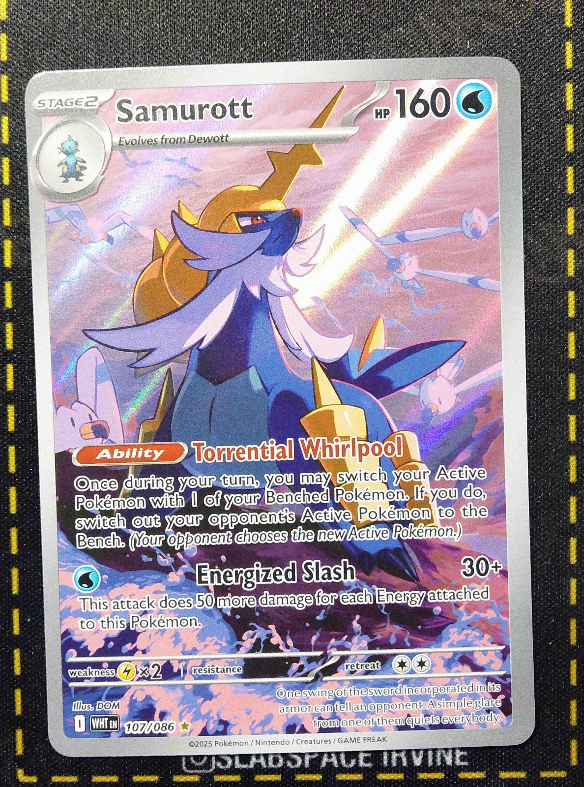 2025 POKEMON WHT EN-WHITE FLARE ILLUSTRATION RARE #107 SAMUROTT