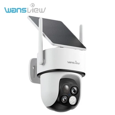 Wansview 2K 3MP Dual-Cam Solar Wireless Security Camera 360°PTZ Human Detection