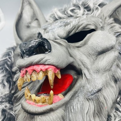 REALISTIC WEREWOLF Rabid Wolf HALLOWEEN MASK ADULT GRAY Costume therian