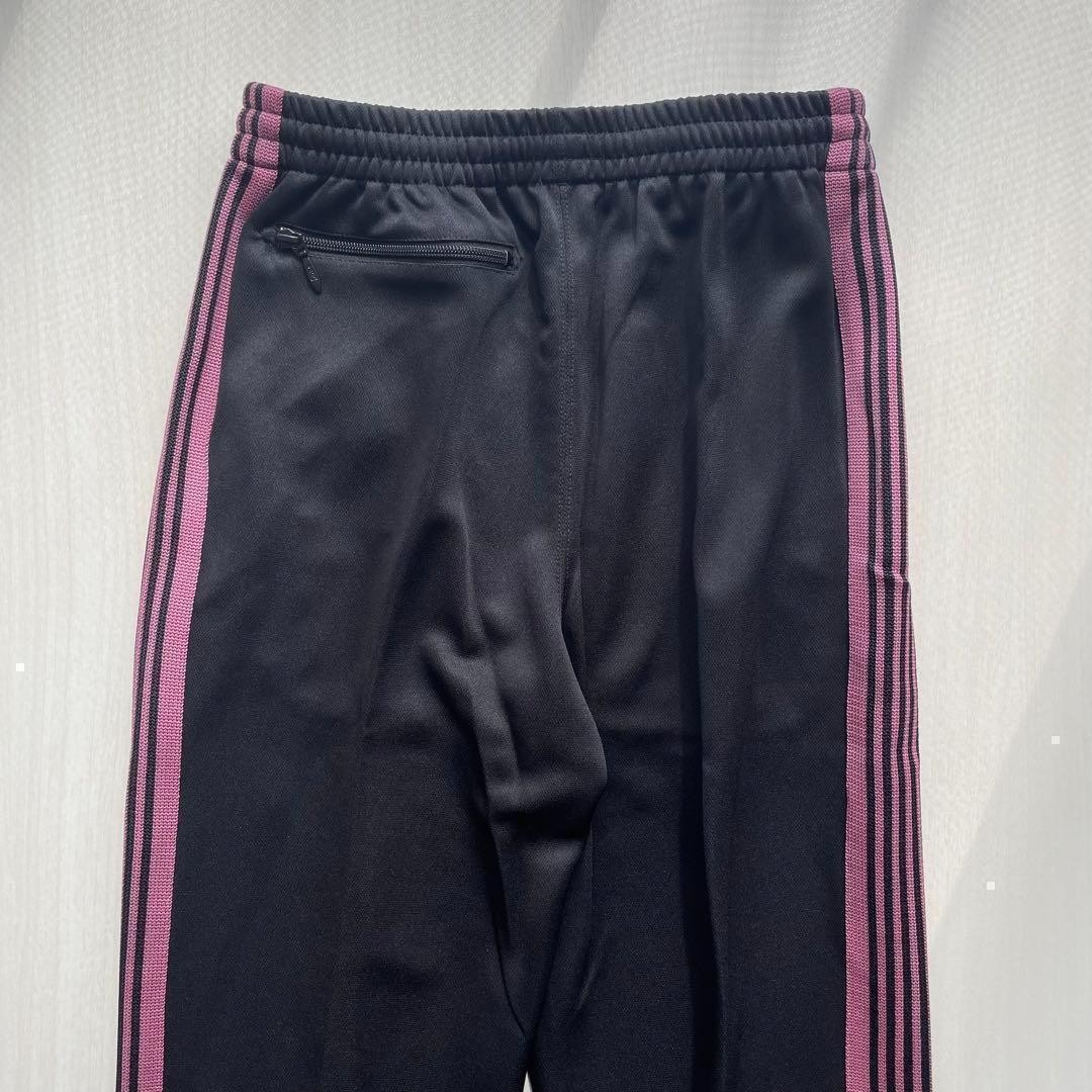 NEEDLES Track Pants Straight Black x Pink lines LQ229 Size-S