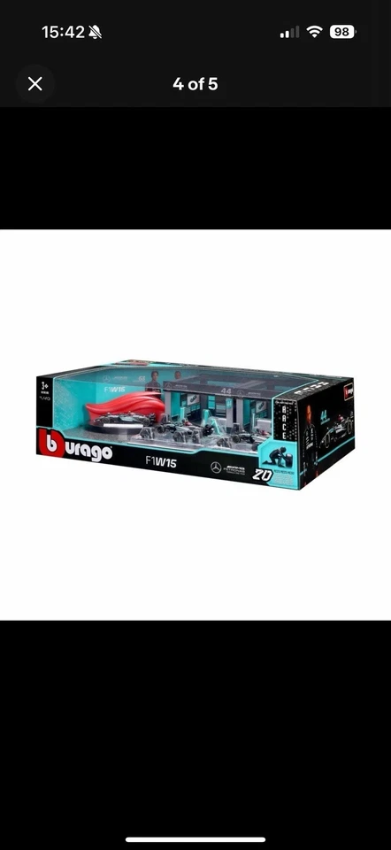 Burago MERCEDES 1: 43 Formula 1 豪华 Pit Lane 套装 / Pit Crew — 第 3/4 张图片
