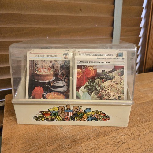 McCall's Great American Recipe Cards Vintage 1970s Plastic Box with Lid