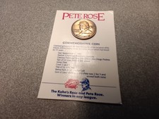 1985 Kahn's Pete Rose All Time Hit Leader Commemorative Coin Cincinnati Reds