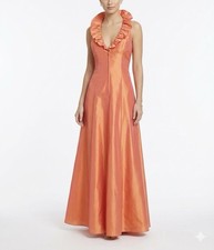 Vintage Y2K Jessica McClintock Gunne Sax Shimmer Ruffle Halter Maxi Dress Sz 5