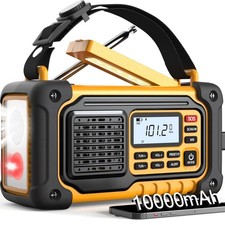 Emergency Weather Radio, AM/FM/SW/NOAA Hand Crank Radio with Large, Yellow